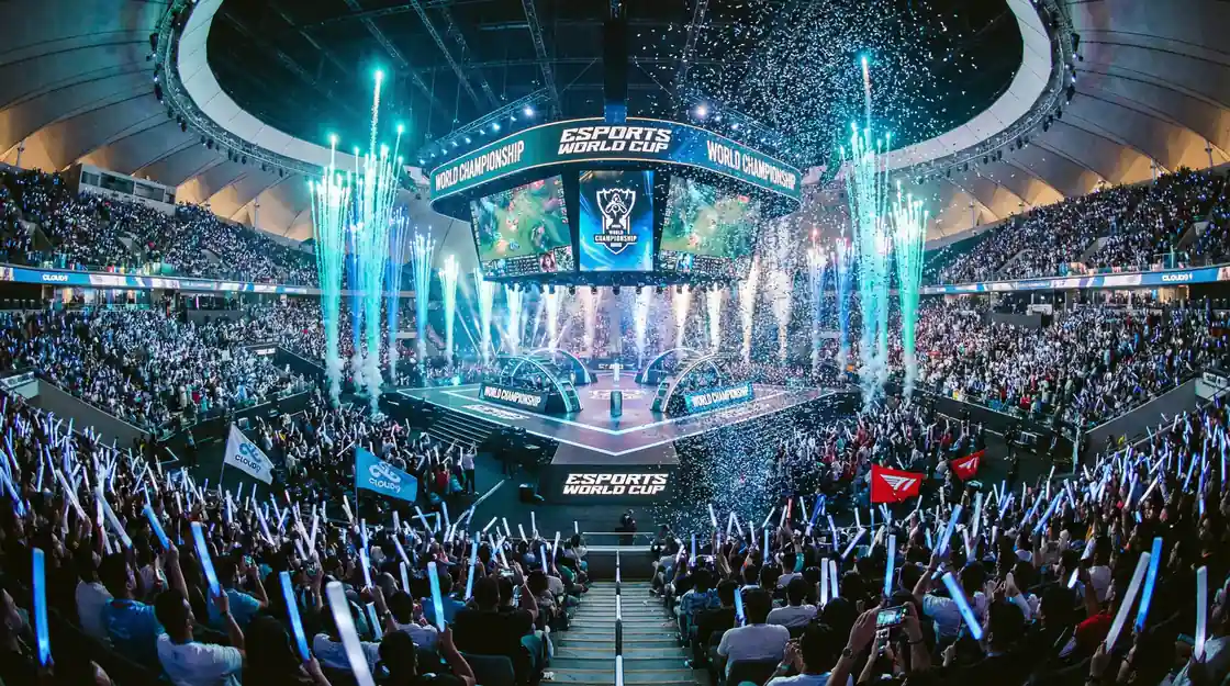 Worlds Championship-arena med publik och scenljus